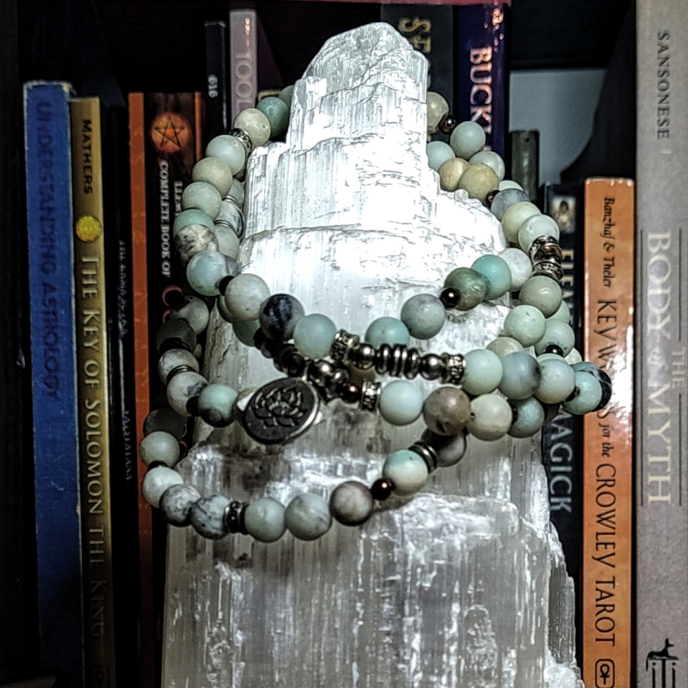 Hand-made Amazonite Stone Unisex Mala